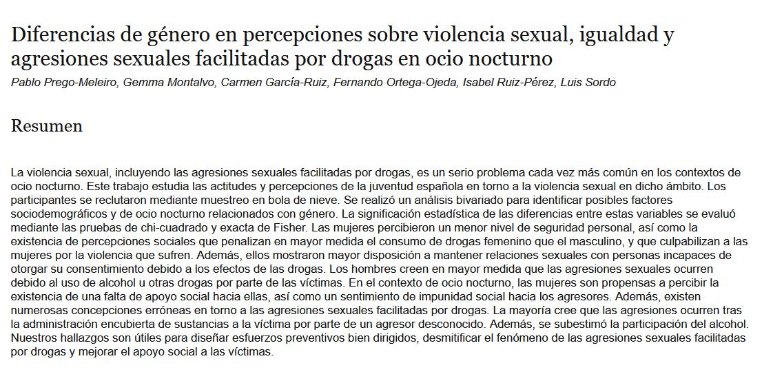 Diferencias De Género En Percepciones Sobre Violencia Sexual Igualdad Y Agresiones Sexuales 5256